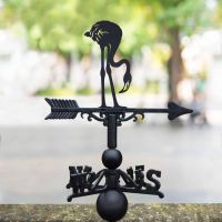 Cast Iron & Steel Head Down Flamingo Weathervane in Situ