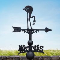Cast Iron & Steel Weathervane with Head Down Flamingo Topper
