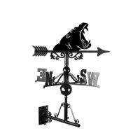 Mounted Cast Iron & Steel Hippo Head Weathervane