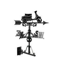 Mounted Cast Iron & Steel Lambretta Scooter Weathervane