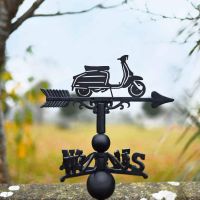 Cast Iron & Steel Lambretta Scooter Weathervane