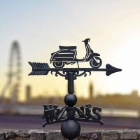 Cast Iron & Steel Weathervane with Lambretta Scooter Motif