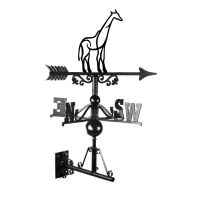 Mounted Cast Iron & Steel Modern Giraffe Weathervane
