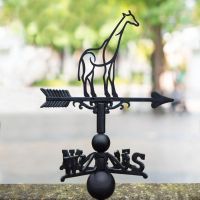 Cast Iron & Steel Weathervane with Modern Giraffe Topper