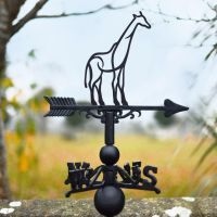 Cast Iron & Steel Weathervane with Modern Giraffe Motif