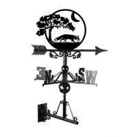 Mounted Cast Iron & Steel Moonlit Fox Weathervane