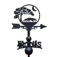 Cast Iron & Steel "Moonlit Fox" Weathervane on White Background