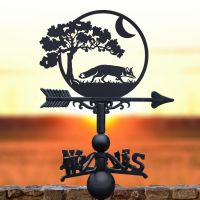 Cast Iron & Steel Weathervane with "Moonlit Fox" Topper