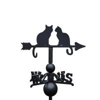 Close-Up of Cast Iron & Steel Pair of Cats Weathervane