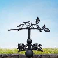 Cast Iron & Steel Pair of Nuthatches Weathervane in Situ