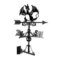 Cast Iron & Steel Second Evolution Orange Dragon Weathervane Mounted