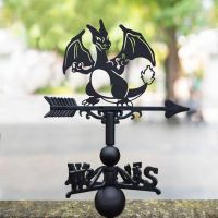 Cast Iron & Steel Weathervane with Second Evolution Orange Dragon Motif