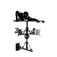Mounted Cast Iron & Steel Snooker Player Weathervane