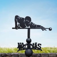 Cast Iron & Steel Weathervane with Snooker Player Topper