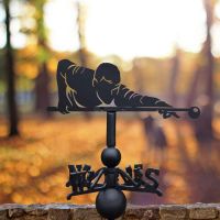 Cast Iron & Steel Weathervane with Snooker Player Motif