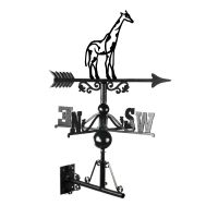 Mounted Cast Iron & Steel Spotty Modern Giraffe Weathervane 