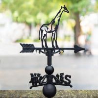 Cast Iron & Steel Weathervane with Spotty Modern Giraffe Topper