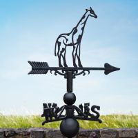 Cast Iron & Steel Weathervane with Spotty Modern Giraffe Motif