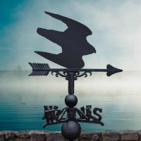 Cast Iron & Steel Weathervane with Swooping Falcon Motif