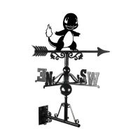Cast Iron & Steel Unevolved Fire Lizard Character Weathervane Mounted Cast Iron & Steel Unevolved Fire Lizard Character Weathervane Mounted