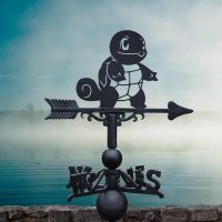 Cast Iron & Steel Weathervane with Unevolved Water Reptile Character Topper