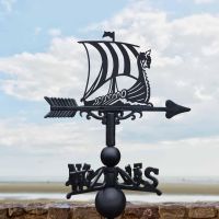 Cast Iron & Steel Weathervane with Viking Ship Motif
