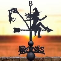 Weathervane with Witch & Cat Motif Weathervane with Witch & Cat Motif