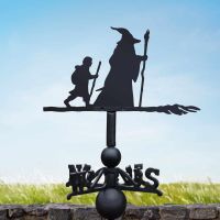 Cast Iron & Steel Wizard & Friend Adventure Weathervane in Situ