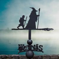 Cast Iron & Steel Weathervane with Wizard & Friend Adventure Motif