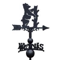 Cast Iron & Steel "Woodland Bear" Weathervane on White Background