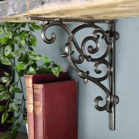 Cast Iron Tulip Design Shelf Bracket 20 x 23cm