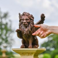 Cast Iron Winged Lion Sculpture to Scale