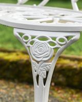Cast Metal Rose Design on Bench Leg Cast Metal Rose Design on Bench Leg