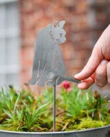 Cat Artistic Plant Pot Spike - Set of Two with hand in shot for scale