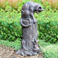 Cat Chasing Mouse Garden Sculpture
