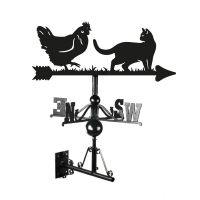 Cat & Chicken Weathervane Mounted
