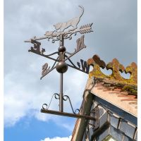Standard Rustic Cat & Mouse Weathervane in Situ on the Gable End