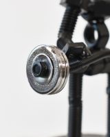 Close up of intricate detail on scrap metal art sculpture