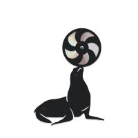 CD Seal With Ball On White Background