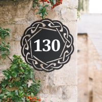 Celtic House Number Sign in Outside Space