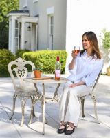 Deluxe "Rosenbloom" Two Seater Garden Table & Chair Set in Champagne