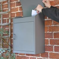 Scale Shot of Charcoal Front Opening Parcel Box