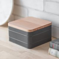 Charcoal Cake Tin with Beech Wood Lid Charcoal Cake Tin with Beech Wood Lid