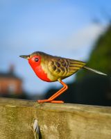 Charming Robin Steel Bird Sculpture Main