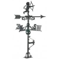 Cast Iron "Cherub"Weathervane Mounted on the Universal Bracket Vertically