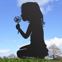 Girl With Flower Iron Silhouette in Situ