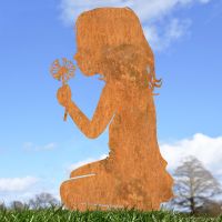 Girl With Flower Iron Silhouette in Situ