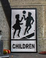 "Children" Cast Iron Information Sign