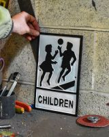 Scale image of "Children" Cast Iron Information Sign 