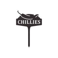"Chillies" Vegetable Label in a Black Finish